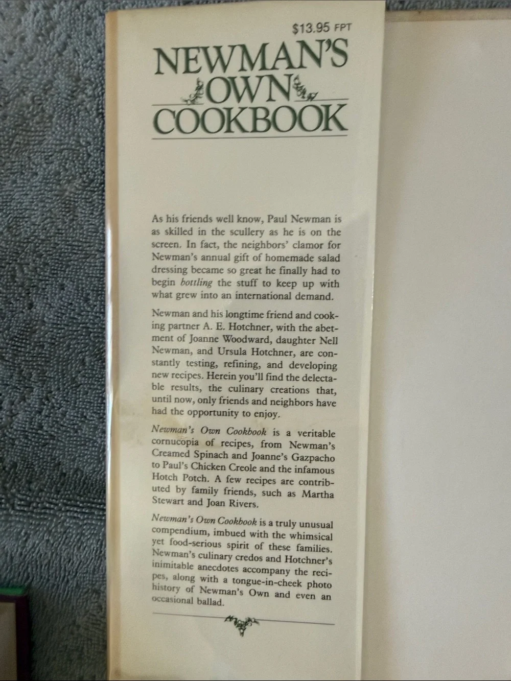 Newman's Own Cookbook - Two Vintage Hardcover Copies